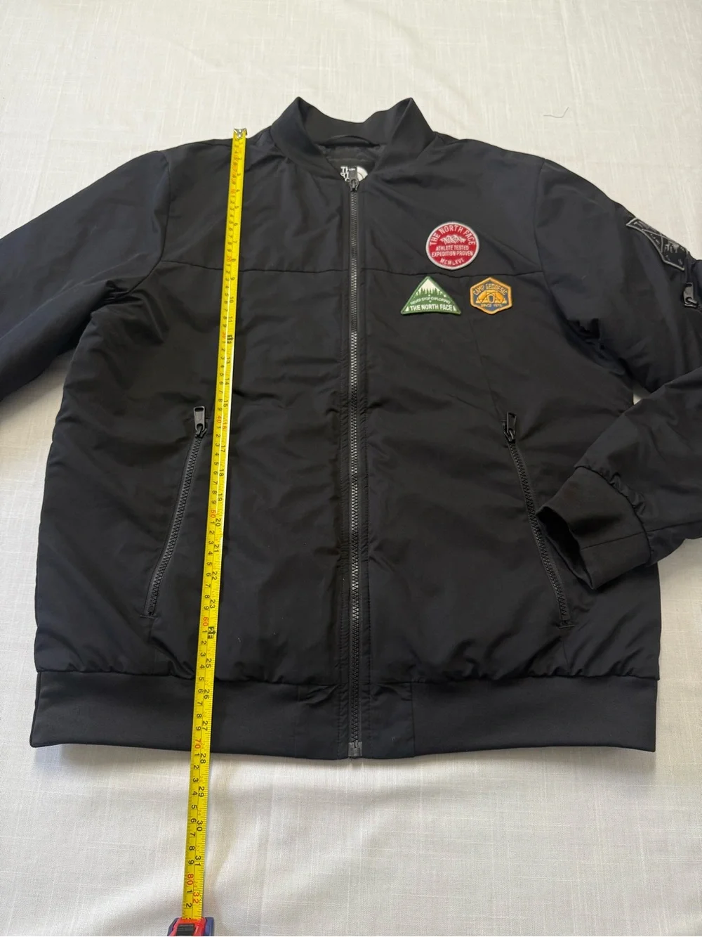 The North Face Jacket Men L Black Flight Aviator Bomber Patches Military Zip Y2K
